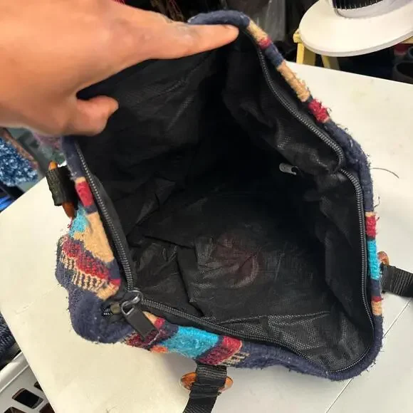 Vintage boho/hippie tote multicolor shoulder bag - Picture 5 of 5